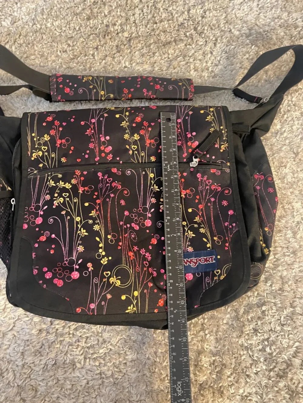 JanSport Floral Messenger Laptop Bag Coquette Y2K College Aesthetic
